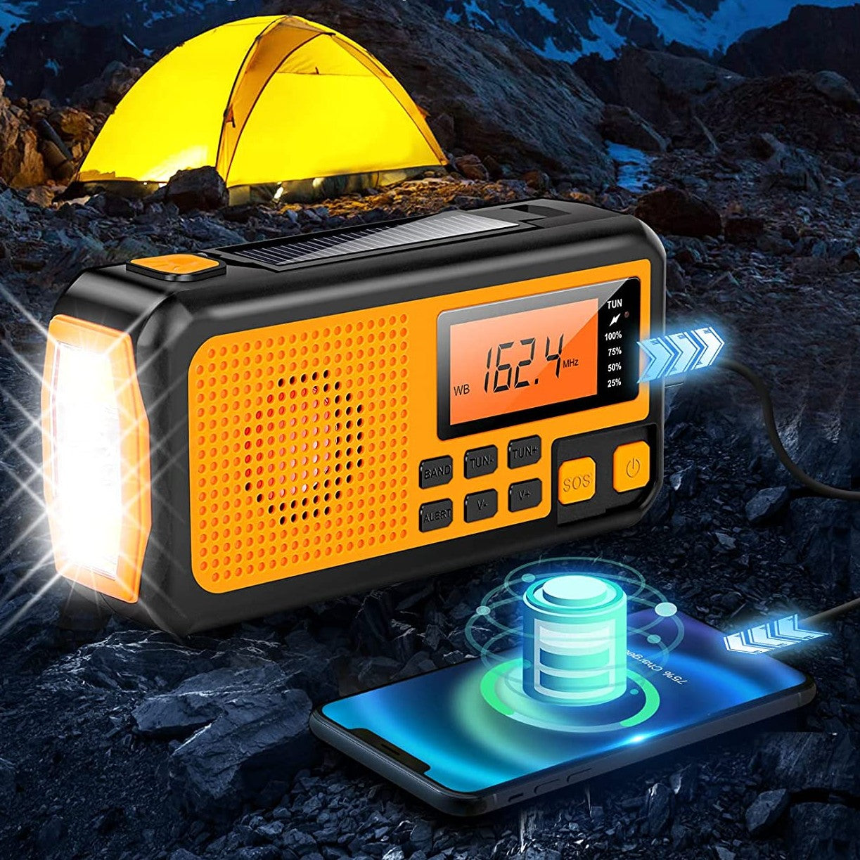 Nivacasa™ - Handaangedreven multifunctionele Noodradio op Zonne-energie