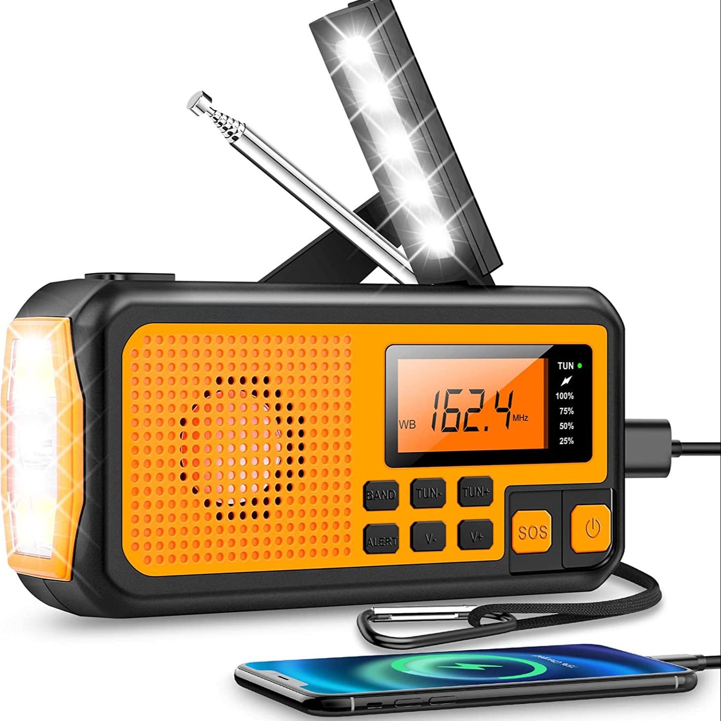 Nivacasa™ - Handaangedreven multifunctionele Noodradio op Zonne-energie