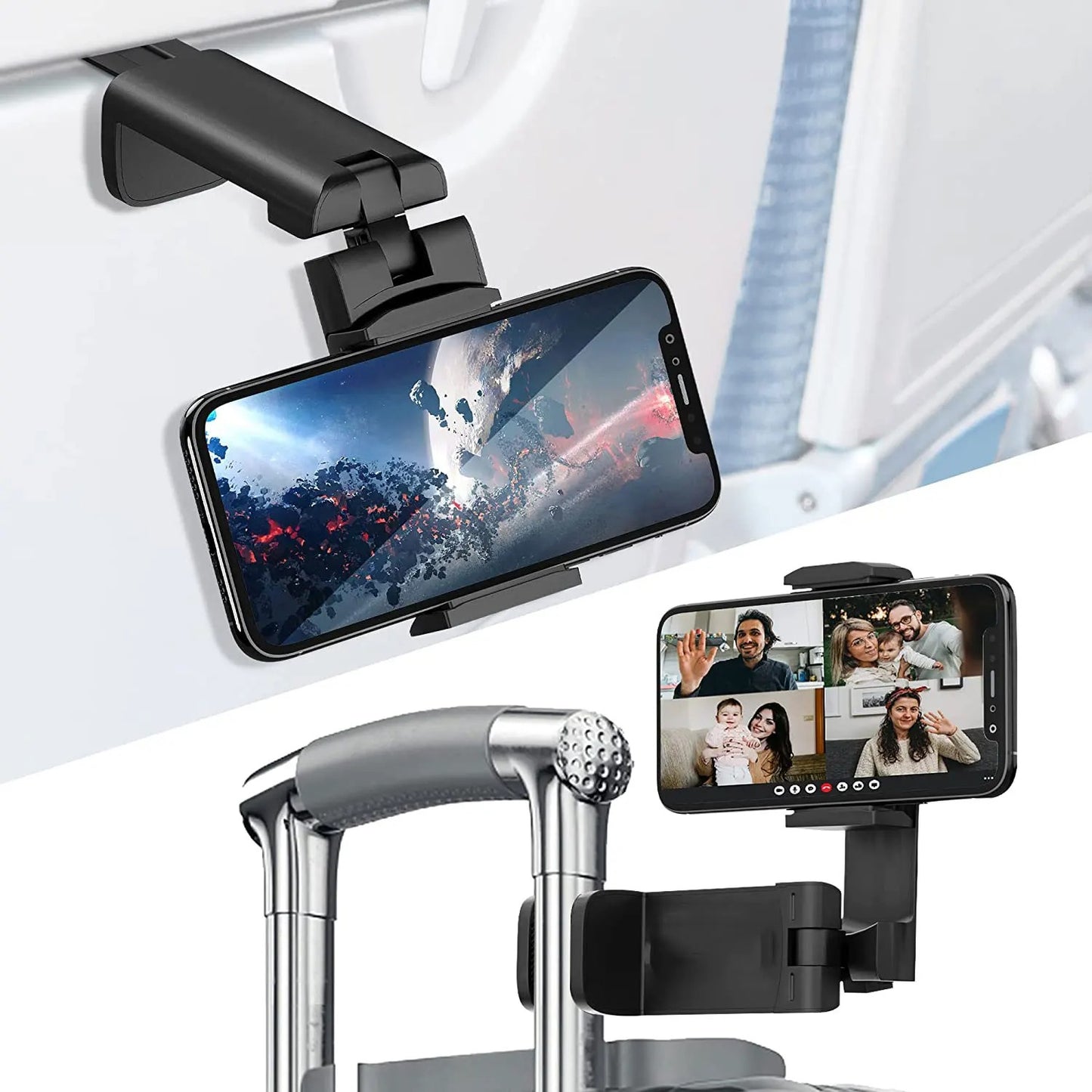 Multifunctionele telefoonhouder | Handig voor je volgende vlucht!